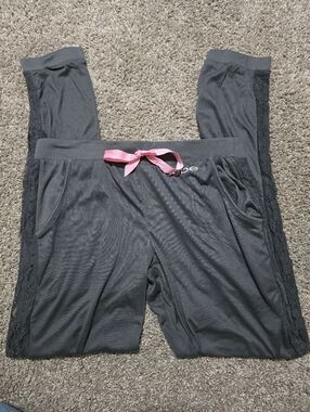 Bebe S Black Lace Trim Sleepwear Pants